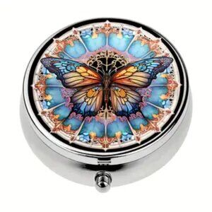 1pc.  Colorful Butterfly Pill Box